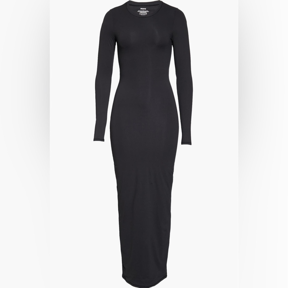 Skims Fits Everybody Long Sleeve Crew Neck Dress